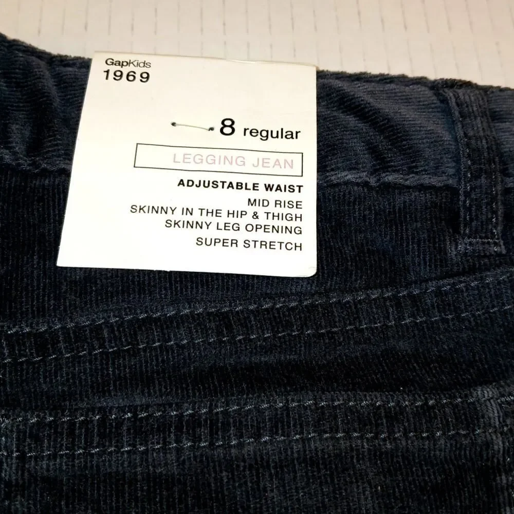 Gap Kids 1969 Girls Black Stretchy Legging Jeans - Size 8